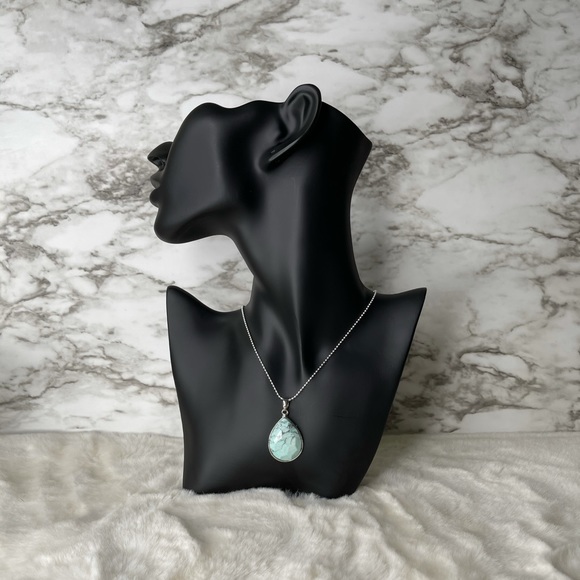 🚫🚫🌸Turquoise Pendant Necklace, Silver/Turquoise🌸 - Picture 6 of 7